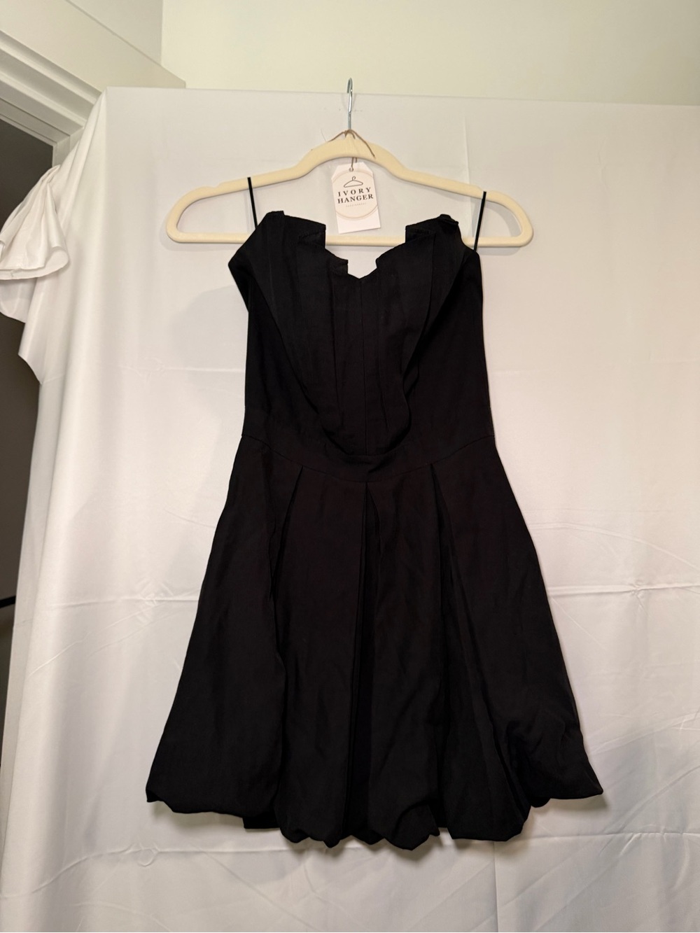 Ever Pleated strapless black dress